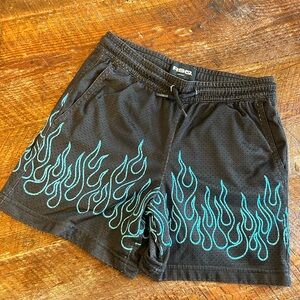 RSQ Boys black  Shorts with Blue Flame Design